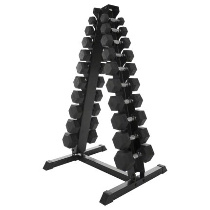Hex-Hantelset mit Ständer, 1–10 kg